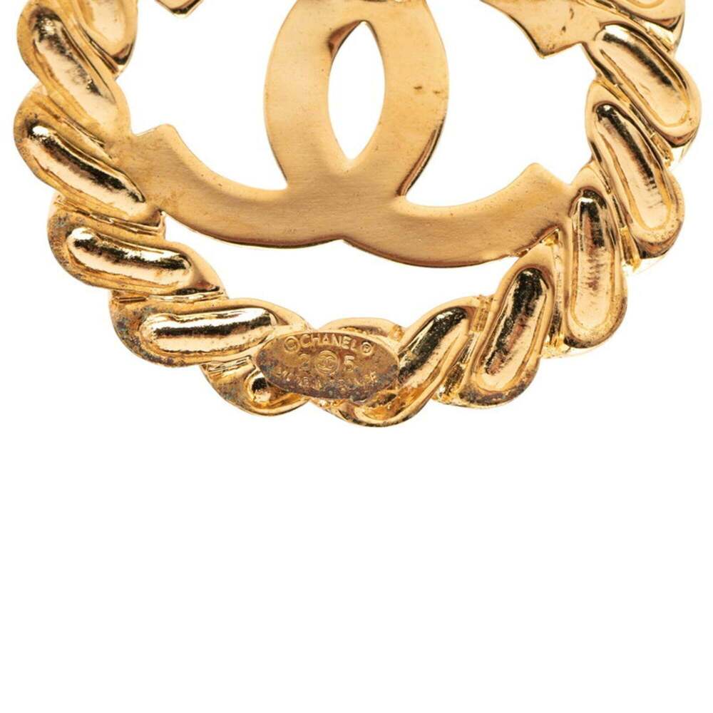 CHANEL Authentic Vintage Gold Logo Brooch - Picture 3 of 3